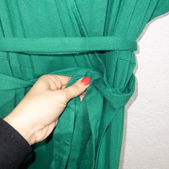 Eloquii Green Jersey Knit Wrap Maxi Dress Size 26 - Picture 7 of 8